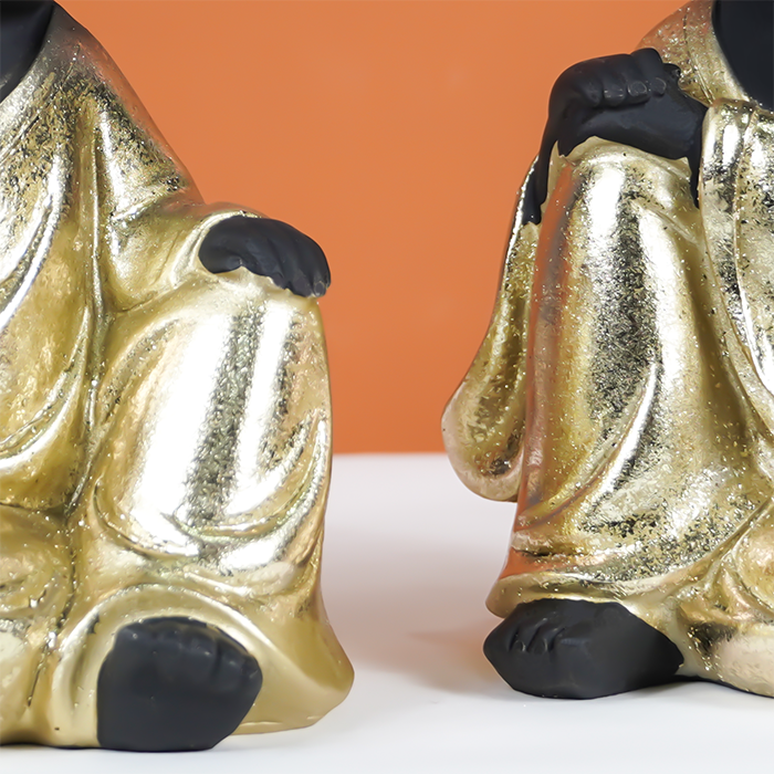 Charming Black and Gold Laughing Buddha