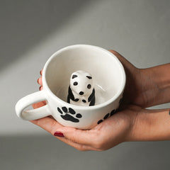 Ceramic Mug with Panda Figurine Inside