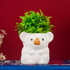 Small Speckled White Koala Planter