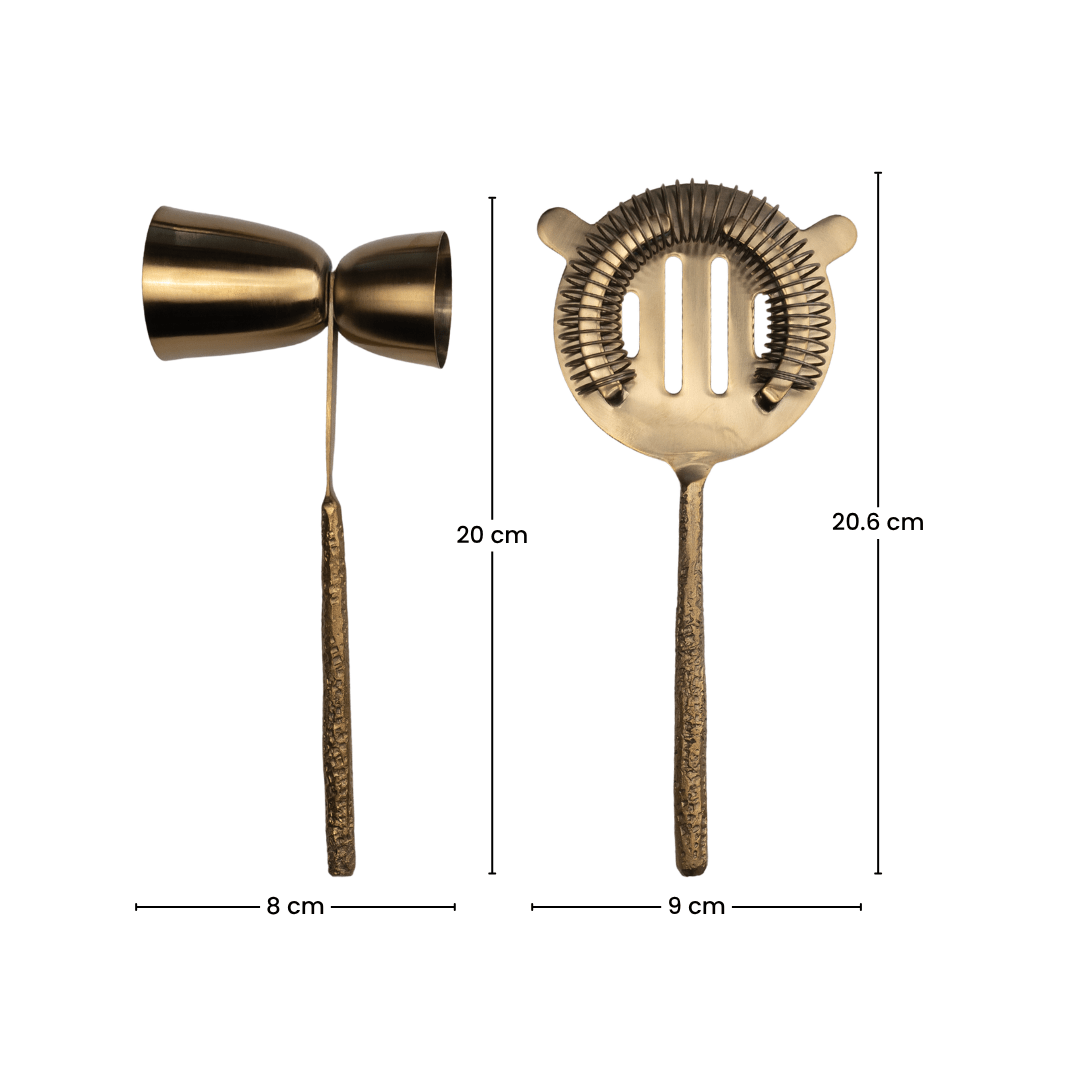 5-Piece Gold Bar Tool Set with Hammered Handles - The Golden Theory