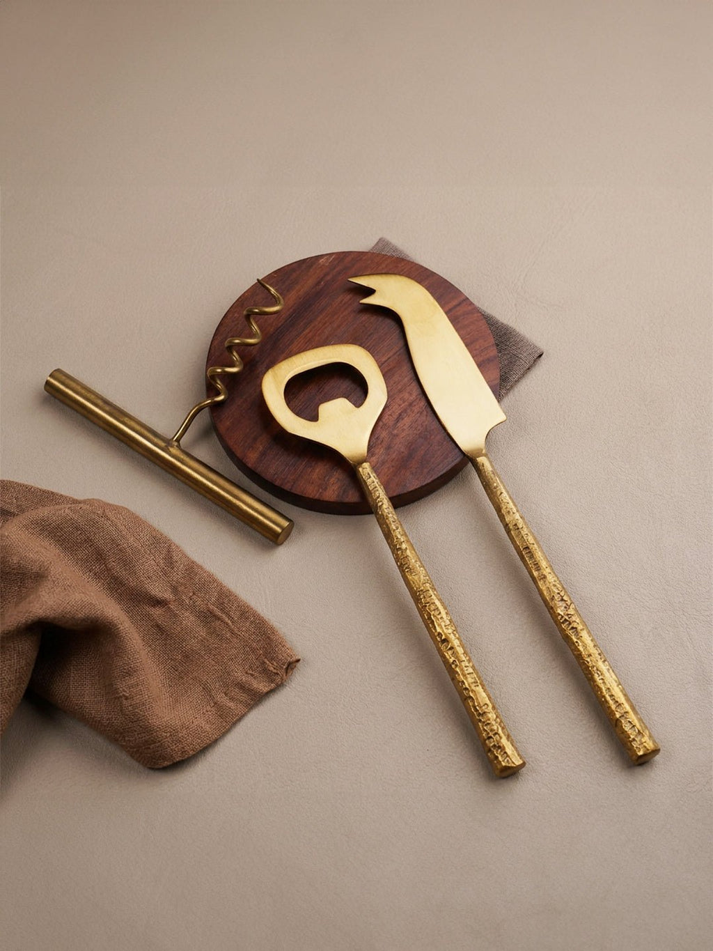5-Piece Gold Bar Tool Set with Hammered Handles - The Golden Theory