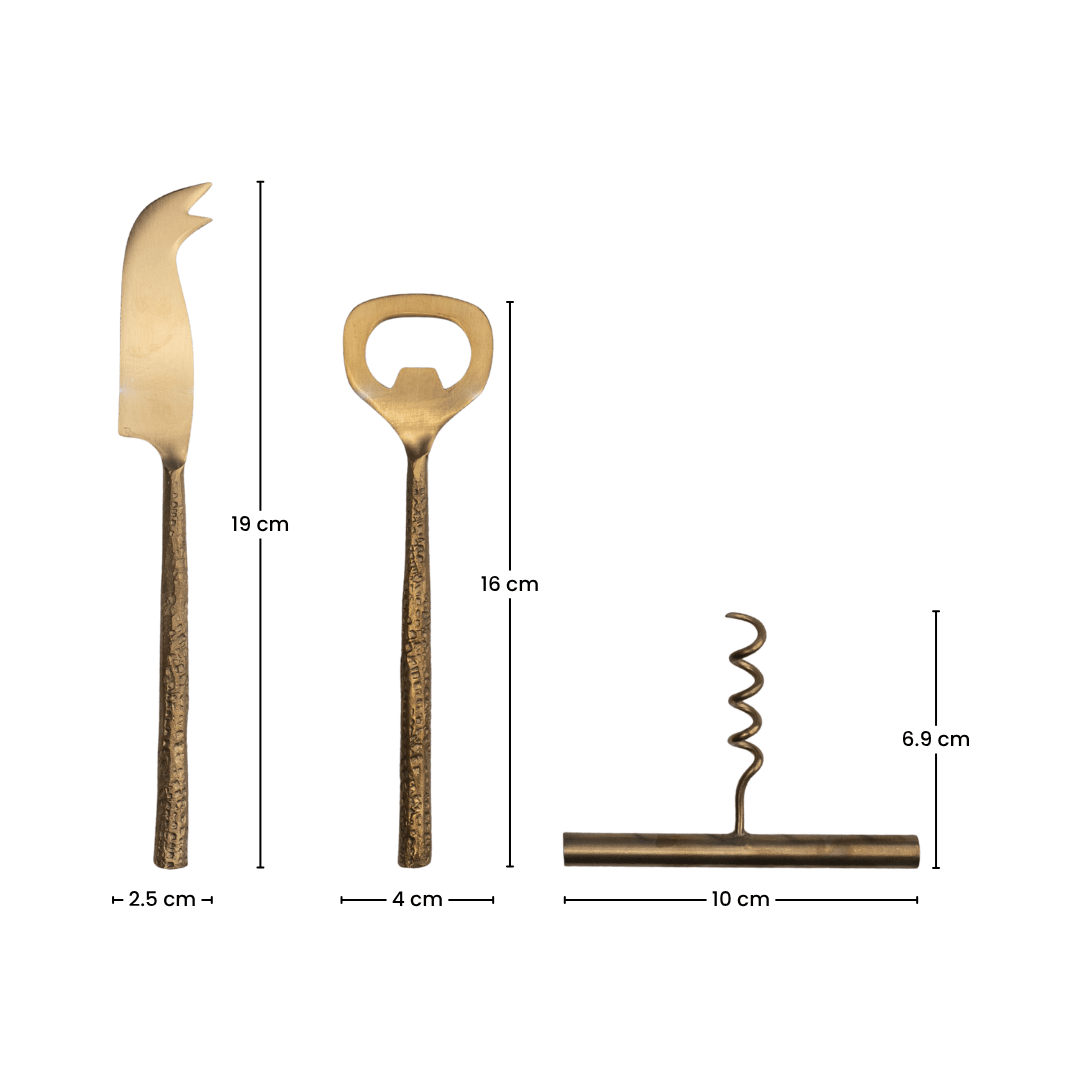 5-Piece Gold Bar Tool Set with Hammered Handles - The Golden Theory