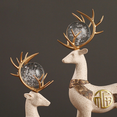 2Pcs White Modern Deer Resin Figurines for Home Décor