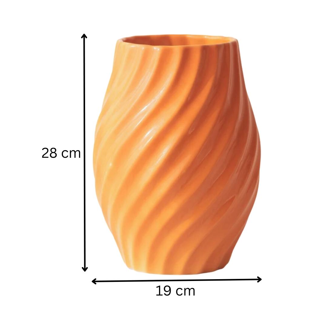 Orange Ceramic Flower Vase