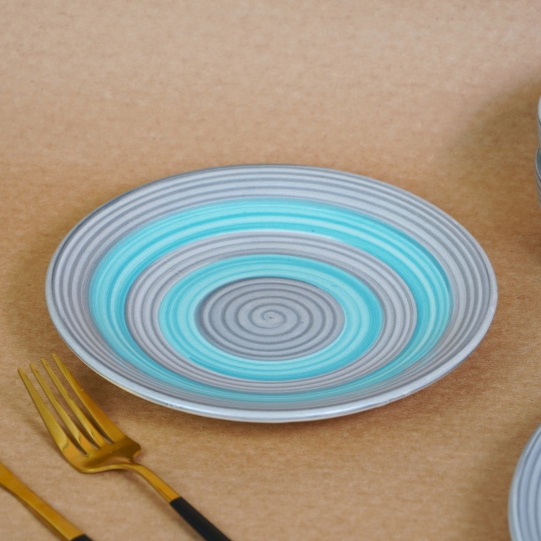 Ceramic Pastel Harmony Circles Dinner Set (Set of 12)