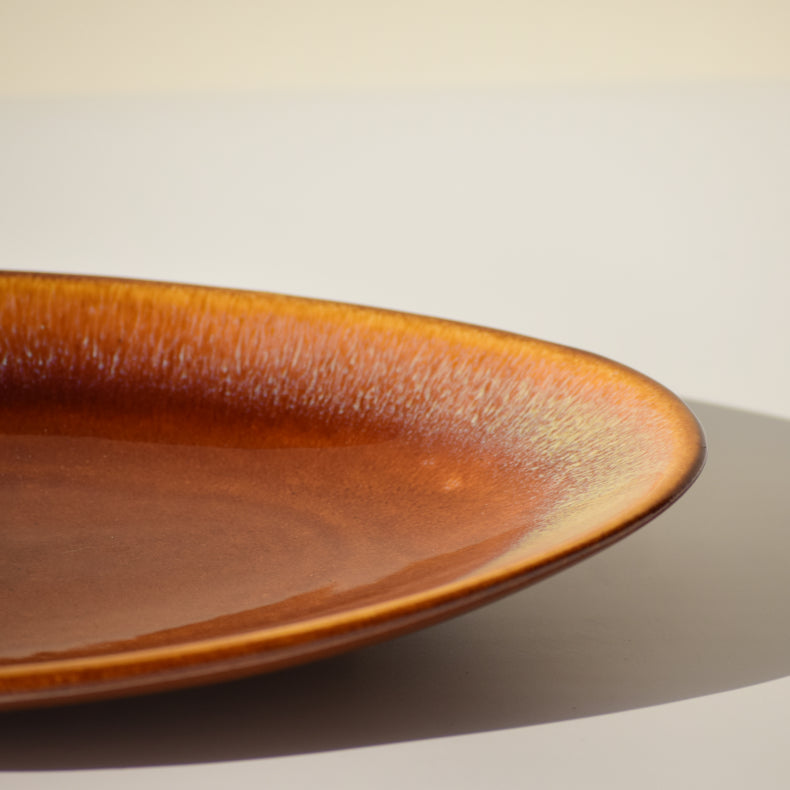 Orange Ceramic Oval Shaped Platter