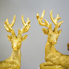 Golden Reindeer Candle Holders | Set of 2