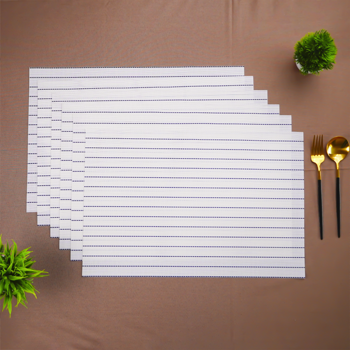 White Striped Table Mats