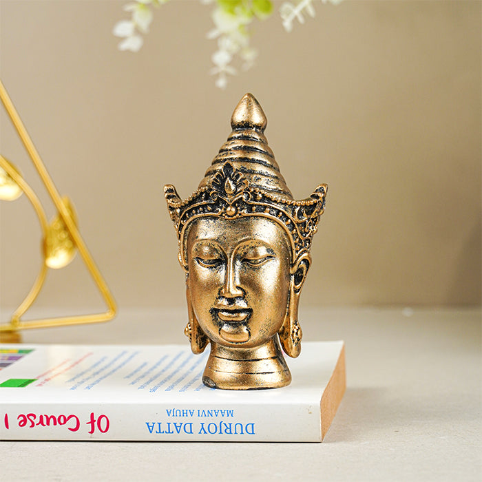 Mini Gold Buddha Head Statue