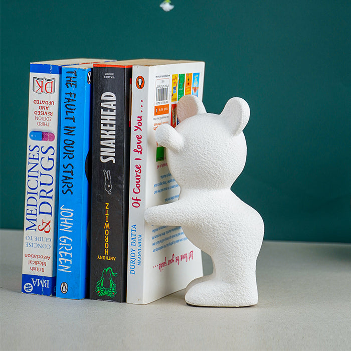 White Bear-Shaped Bookends