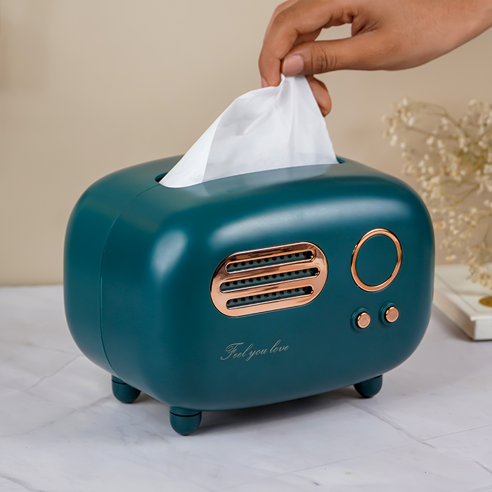 Teal Retro Tissue Box Cover