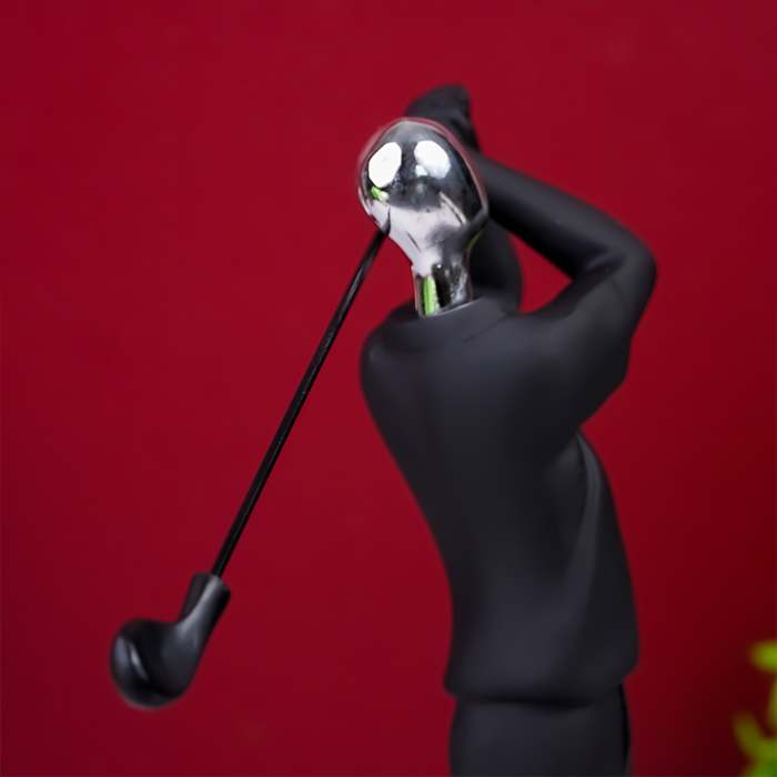 Black and Silver Golf Swing Sculpture