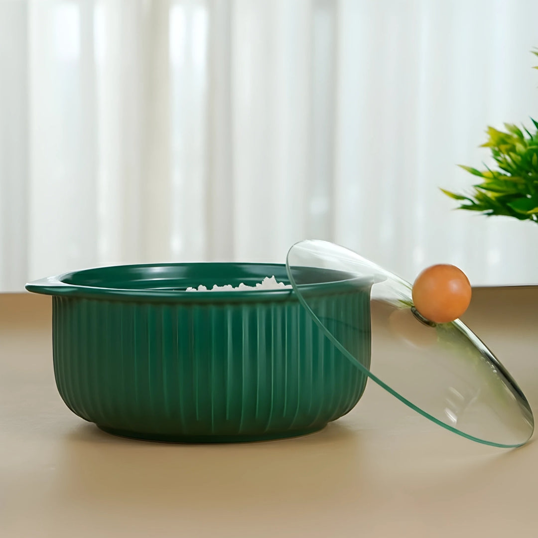 Dark Green Ceramic Casserole