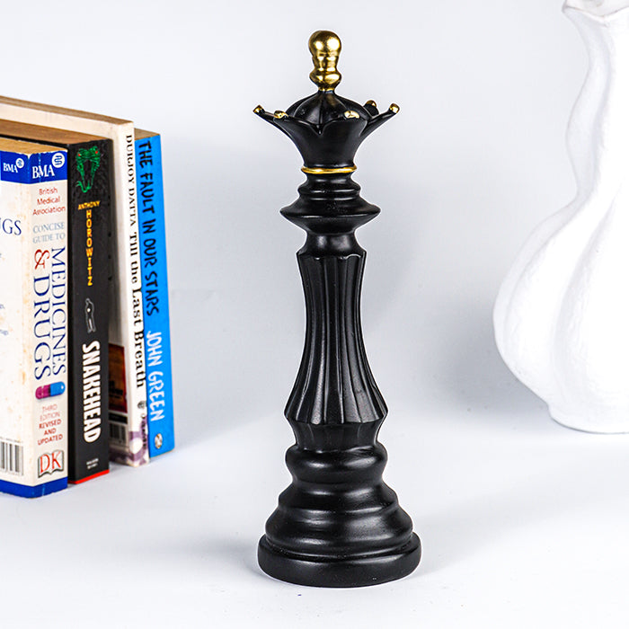 Black and Gold Chess King Sculpture