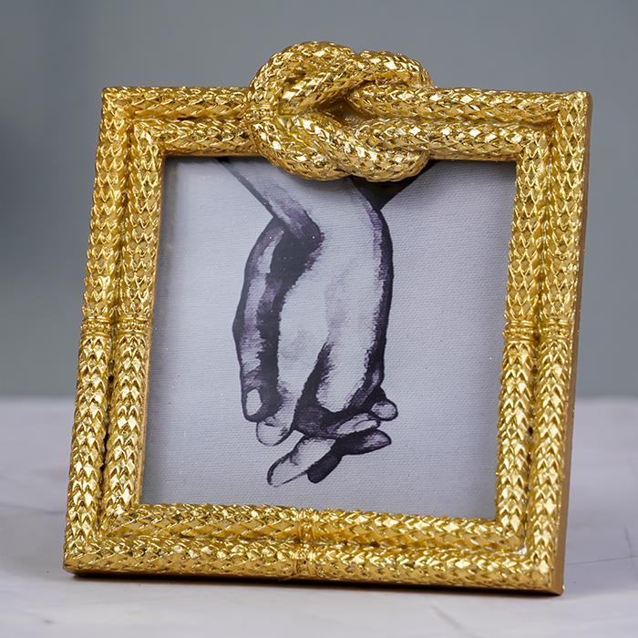 Gold Textured Photo Frame with Knot Detail