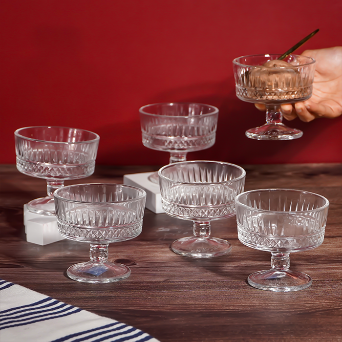 Clear Crystal Dessert Cups Set of 6