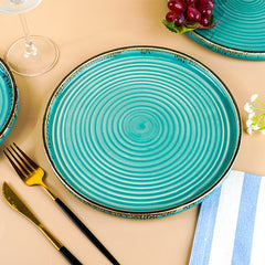 Teal Ceramic Dinnerware Set - Set of 2