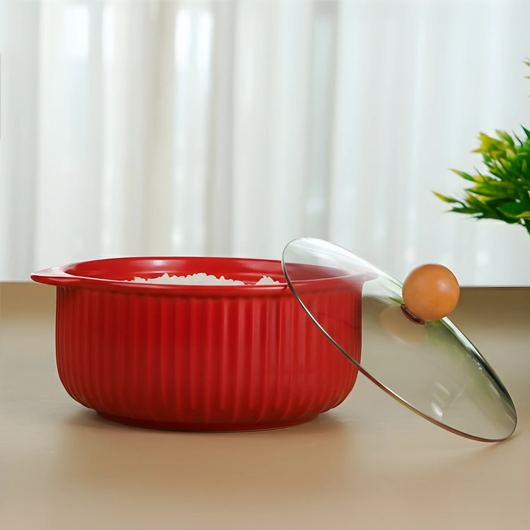 Red Ceramic Casserole