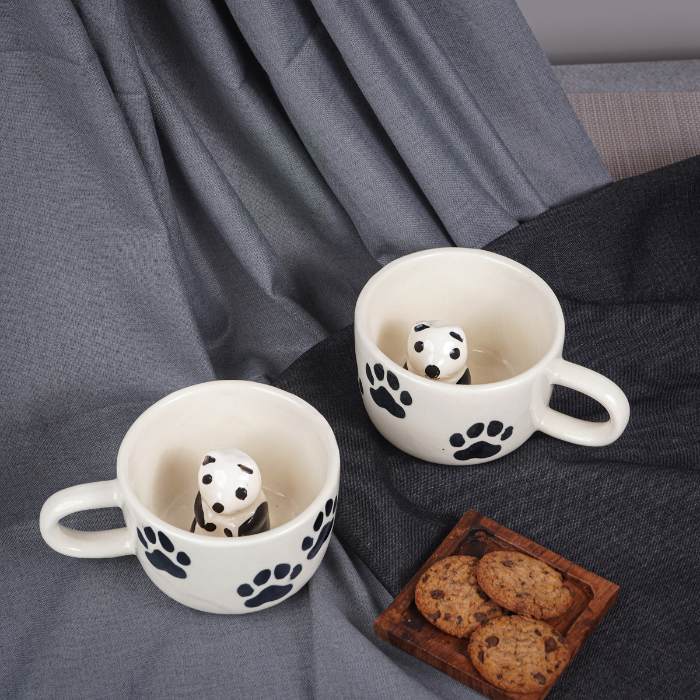 Ceramic Mug with Panda Figurine Inside