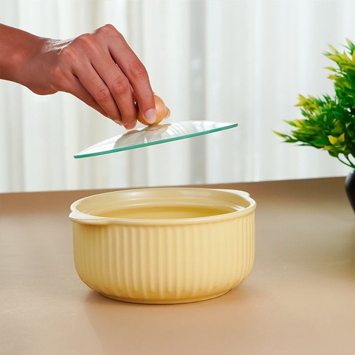 Yellow Sand Ceramic Casserole