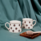 Cream Ceramic Mug with Floral Pattern