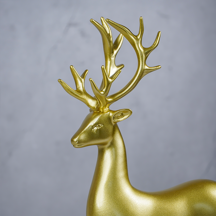 Gold Reindeer Statues