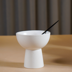 White Ceramic Pedestal Bowls Set of 4