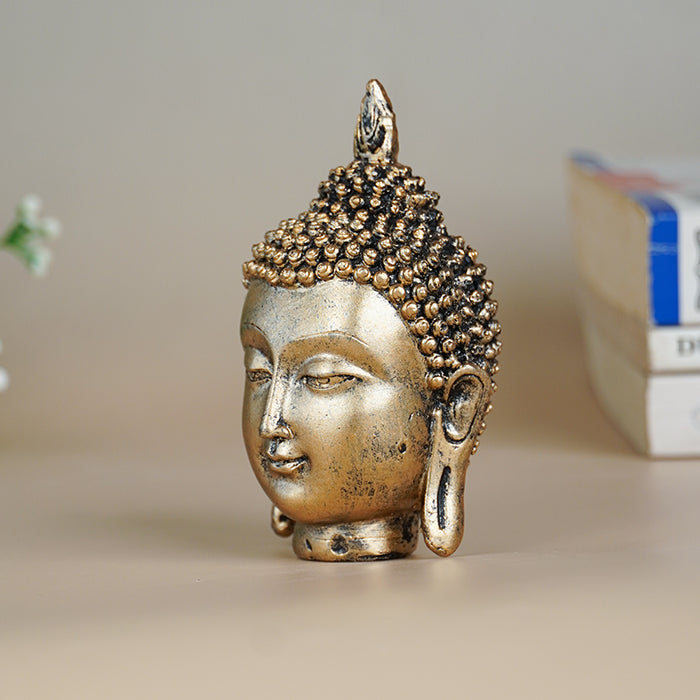 Mini Gold Buddha Head Statue