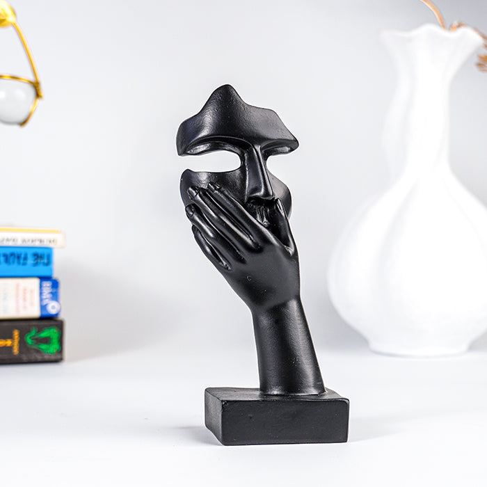 Black Abstract Face Sculptures | Set of 3