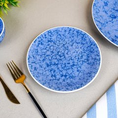 Blue Marble Ceramic Dinnerware Set - Set of 3