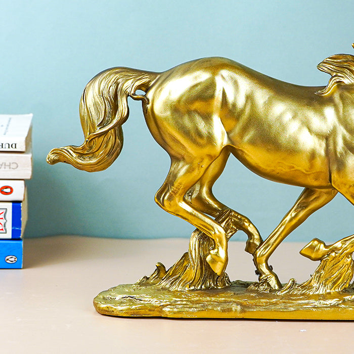 Golden Galloping Horse Figurine