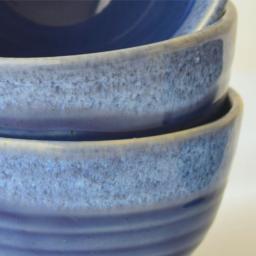 Blue Ceramic Small Bowl with Spiral Design