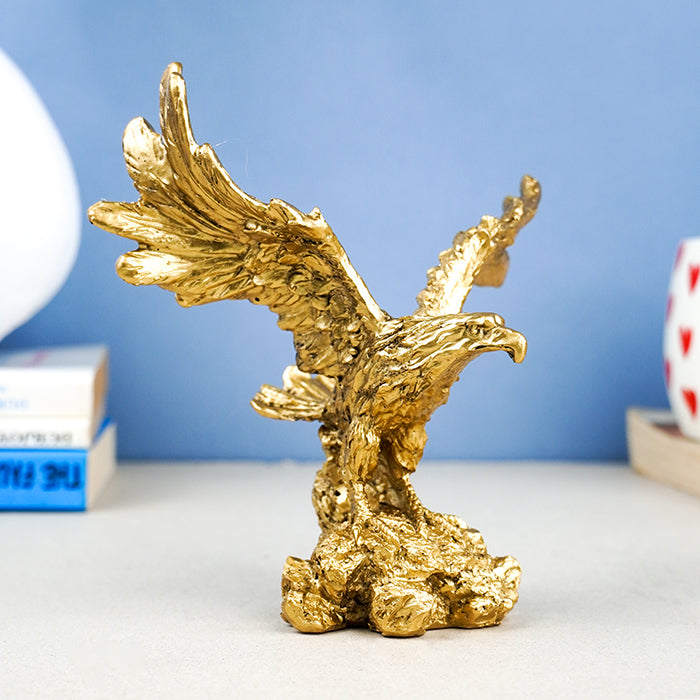 Golden Textured Eagle Sculpture