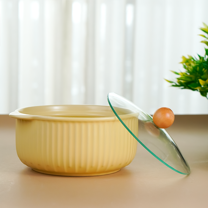 Yellow Sand Ceramic Casserole