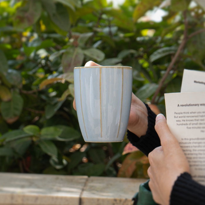 Minimalist Light Blue Ceramic Coffee Mug