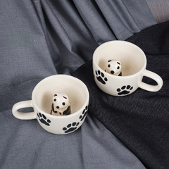 Ceramic Mug with Panda Figurine Inside