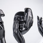Black Abstract Face Sculptures | Set of 3