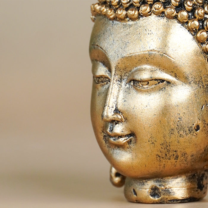 Mini Gold Buddha Head Statue