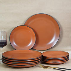 Rust Ceramic Dinner Set (Set of 12)