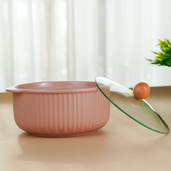 Pink Blossom Ceramic Casserole