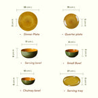 Golden Dinner Set with Green Exterior (Set of 23)