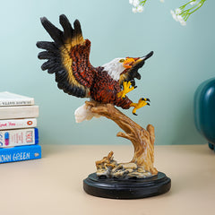 Bald Eagle Figurine on Wooden Perch