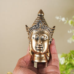 Mini Gold Buddha Head Statue