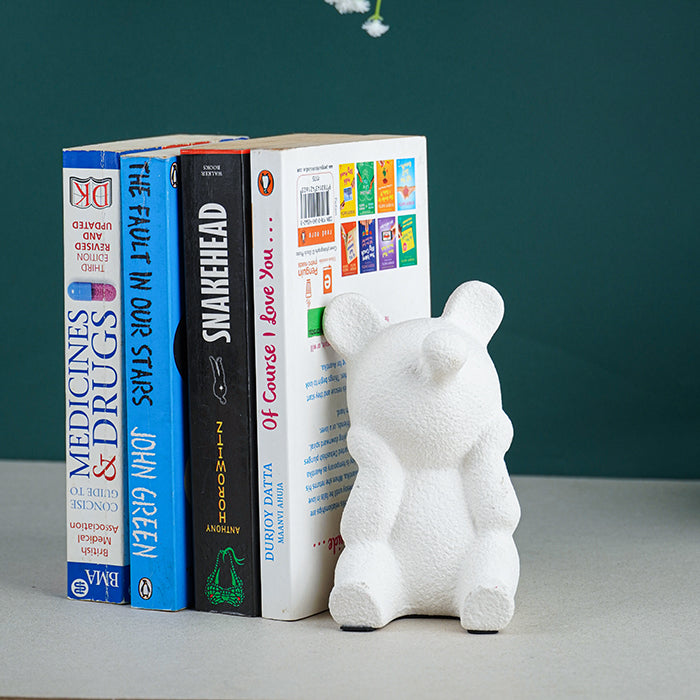 White Bear-Shaped Bookends