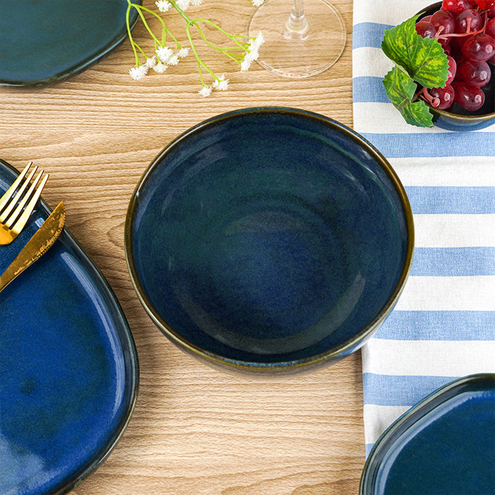 Midnight Blue Ceramic Dinnerware - Set of 20