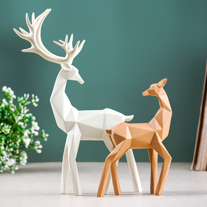 Geometric Deer Figurine Set