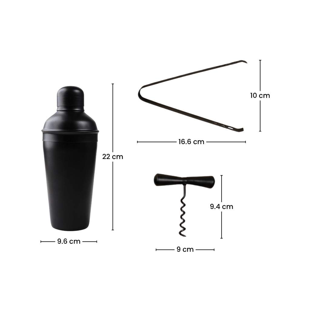 7-Piece Matte Black Bar Tool Set - The Golden Theory