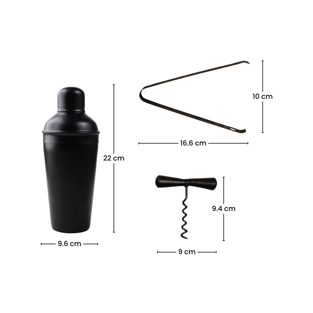 7-Piece Matte Black Bar Tool Set - The Golden Theory