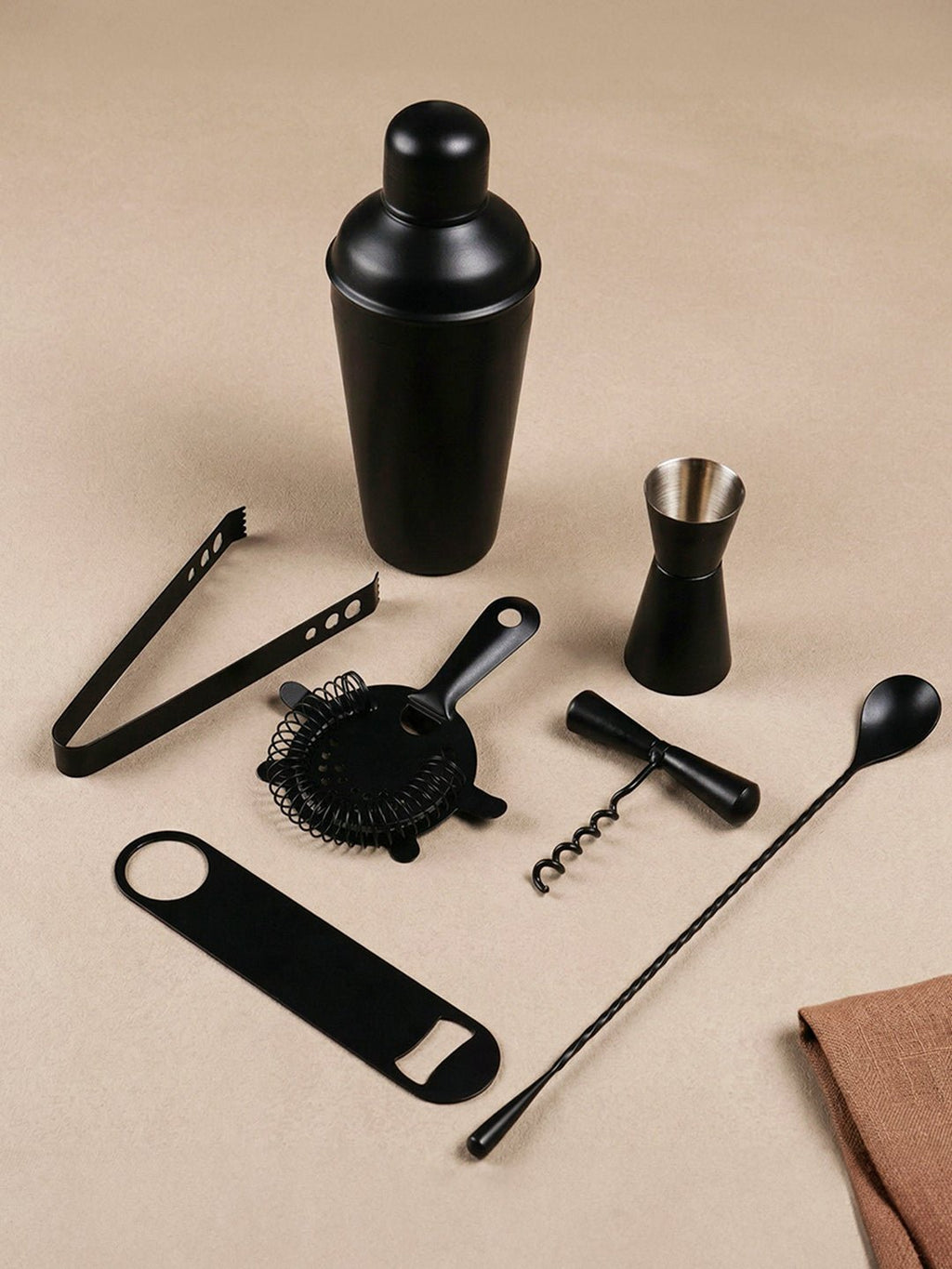 7-Piece Matte Black Bar Tool Set - The Golden Theory
