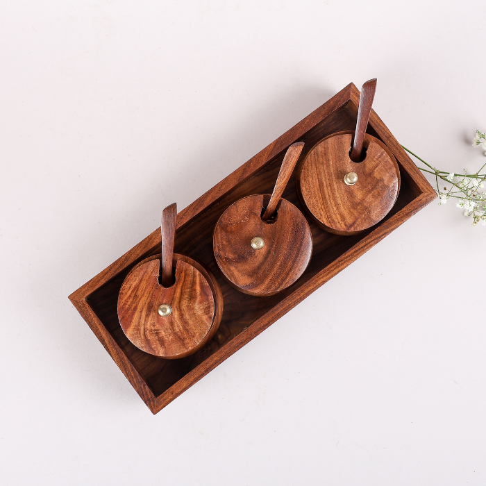 Wooden Chutney Box - Set of 3